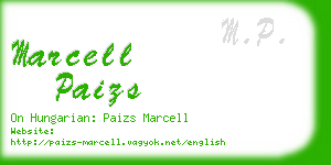marcell paizs business card
